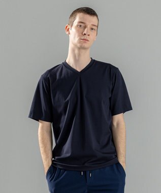 JOSEPH HOMME 【新素材】ハイゲージベアスムース　VネックＴシャツ ネイビー系
