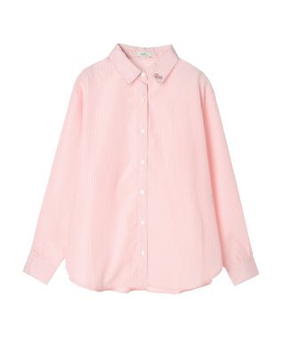 earth music&ecology ワンポイントロゴシャツ Stripe Pink