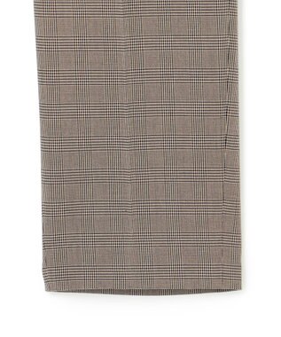 23区 S 【洗える】ドライ2WAYストレッチ チェック テーパードパンツ ダークブラウン系