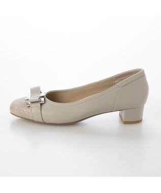 Riz raffinee 【3E】バックルリボンモチーフパンプス ライトグレービ―