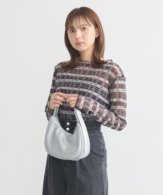 earth music&ecology シアーチェックプルオーバー Black