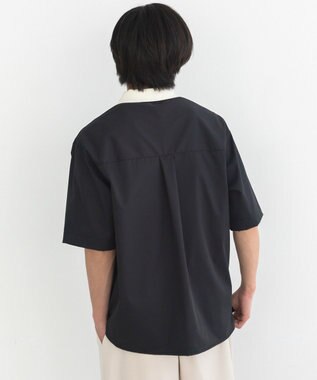 CRAFT STANDARD BOUTIQUE 【クールドライ】バイカラーニット衿ポロシャツ Black