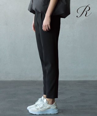 【R(アール)】ライトダブルクロス ドロスト テーパードパンツ