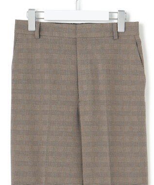 23区 S 【洗える】ドライ2WAYストレッチ チェック テーパードパンツ ダークブラウン系