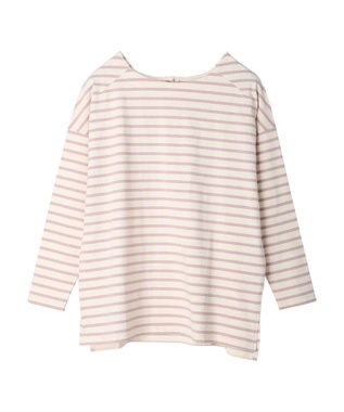 earth music&ecology バック釦ボーダーチュニック Pink