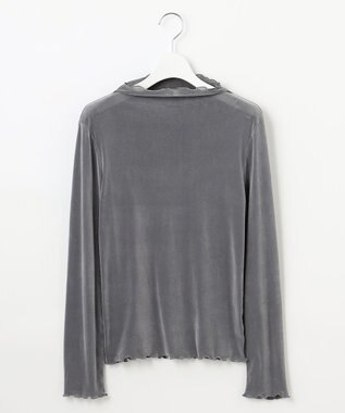 Feroux 【洗える】ベロア ハイネックトップス ライトグレー系