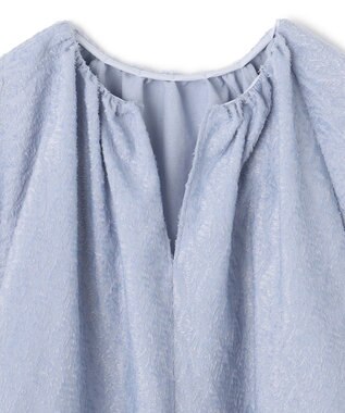 BEIGE， 【洗える】CROISETTE / ジャカードブラウス Sax