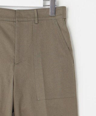 UNFILO 【洗える/ストレッチ】ライトコットン ベイカーパンツ カーキ