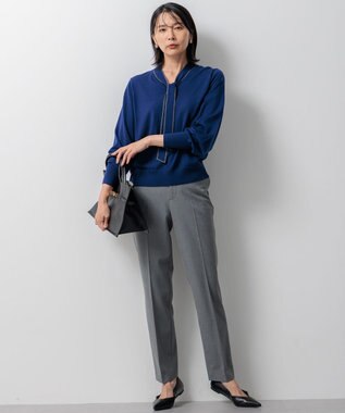 23区 【Oggi2月号掲載/洗える】ウォームストレッチ テーパード パンツ グレー系