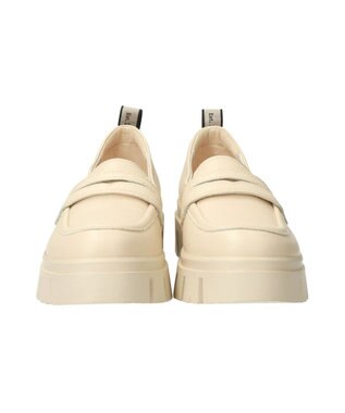 INTER-CHAUSSURES 【BUSSOLA】厚底デザインソールローファー ダークベージュ