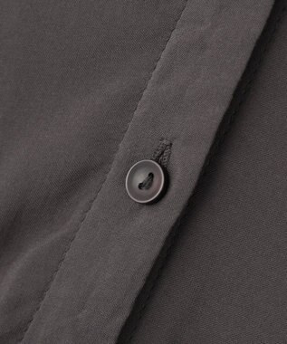 Green Parks スキッパーギャザーワンピース Charcoal Gray