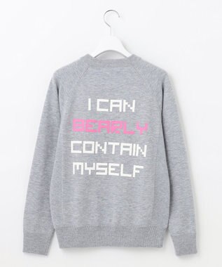 PW CIRCULUS 【WOMEN】【洗える】ベアスタンドモチーフ ラグランスリーブ クルーネック ニット ライトグレー系