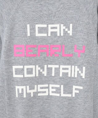 PW CIRCULUS 【WOMEN】【洗える】ベアスタンドモチーフ ラグランスリーブ クルーネック ニット ライトグレー系