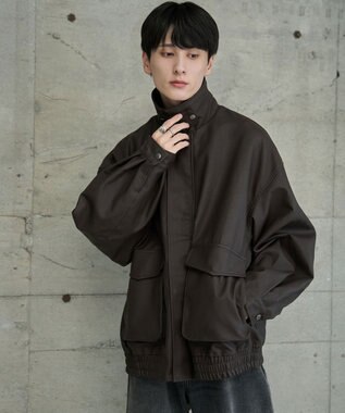 WEGO 【ユニセックス着用ITEM】エコレザー2WAYフライトジャケット ブラウン