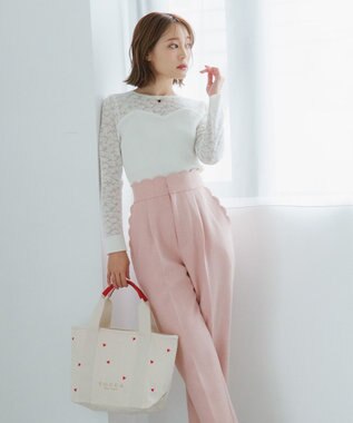 TOCCA 【大人百花コラボカラー有・WEB＆一部店舗限定】LUCKY SHOWER CANVASTOTE キャンバス トートバッグ オフ×ハート柄