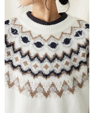 CRAFT STANDARD BOUTIQUE 求心柄ニットプルオーバー Ivory