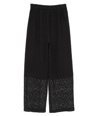 earth music&ecology レースイージーパンツ Black