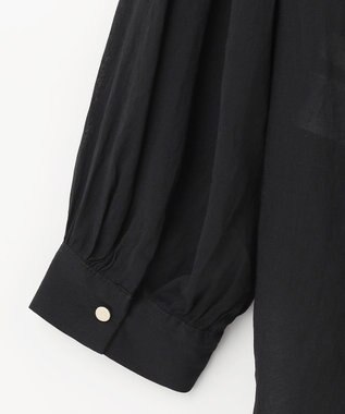 ANY SIS 【洗える】シャーリングシアー ブラウス ブラック