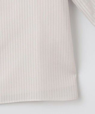 J.PRESS LADIES シャドーストライプ スリットフリルネック カットソー ライトグレー系