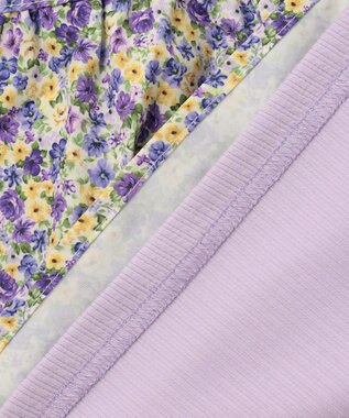 ANY KIDS ドッキング花柄カットソー ラベンダー