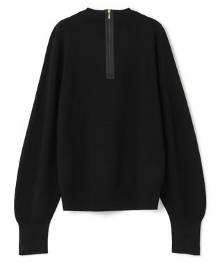 BEIGE， 【洗える】LAURA / ドライタッチバックジップニット Black