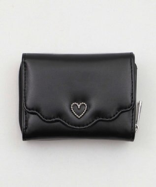 WEGO フリルデザインハートメタルウォレット ブラック