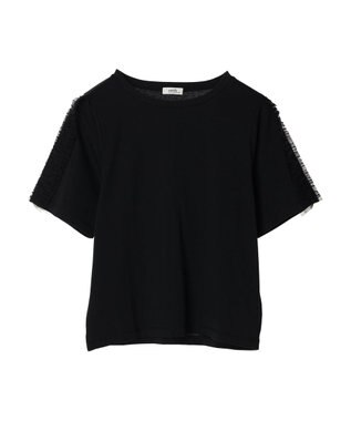 earth music&ecology チュールフリルプルオーバー Black