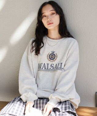 WEGO 刺繍BIGスウェット 杢グレー