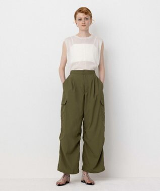 NAVE 【ReNAVE・洗える/撥水加工/接触冷感/UVケア/セットアップ】ナイロンタスラン カーゴパンツ カーキ系