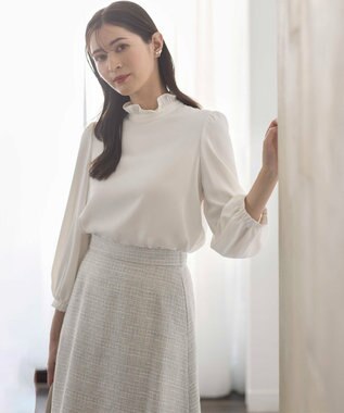  【KUMIKYOKU NAVY】ジョーゼットシフォン ブラウス