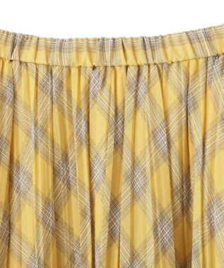 AMERICAN HOLIC 【選べる丈】チェックシアープリーツスカート Yellow
