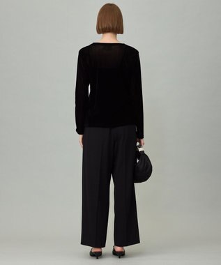 ICB 【洗える】フロッキーベロア プルオーバー ブラック系