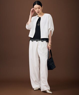 自由区 L ファンクショナルブロード ノーカラーブルゾン オフ