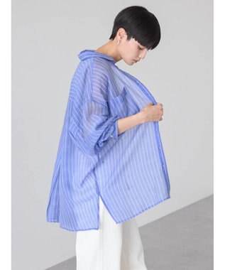 AMERICAN HOLIC シアーＣＯＯＬポケット付きルーズシャツ Stripe