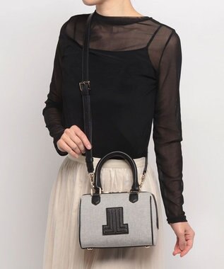 LANVIN en Bleu ヴィジュキャンバス 2wayボストンバッグ ブラック