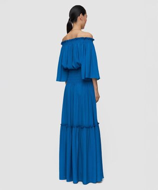 JOSEPH テクスチャードシルク　スカート Siam Blue