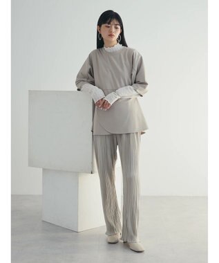 Green Parks armonia. ペプラム切替トップス Gray Beige