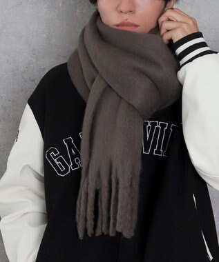 WEGO 【マフラー/ユニセックス着用】ワイドフリンジストール