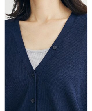 Green Parks ＵＶカット加工　ドルマンニットカーディガン Navy