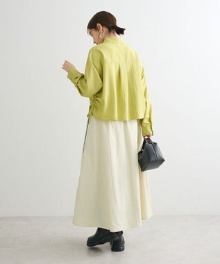 Green Parks サイドドロストショート丈シャツ（無地） Green