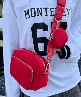 WEGO サークルポーチ付きスクエアショルダー レッド