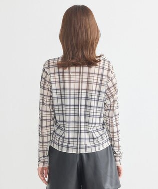 earth music&ecology シアーチェックプルオーバー Ivory