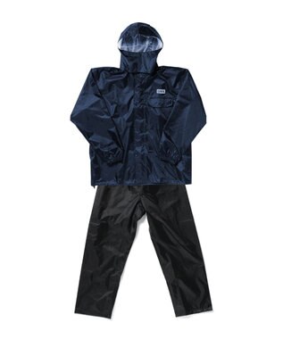 MOONBAT 【防水の頂点へ/上下セット】EDWIN (エドウィン) レインコート レインパンツ 上下セット ディープブルー
