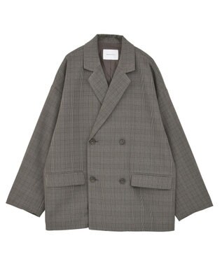 AMERICAN HOLIC オーバーサイズダブルジャケット Check Brown
