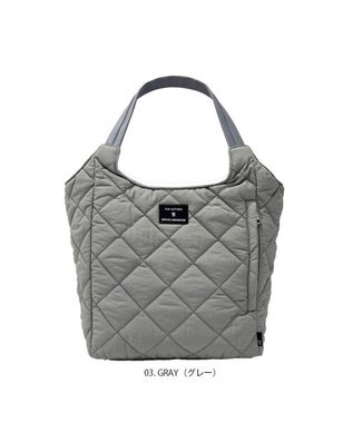 ROOTOTE 1331【仕切り+自立+撥水】LT.ラウンド.パルーティ.キルト-C 03：グレー