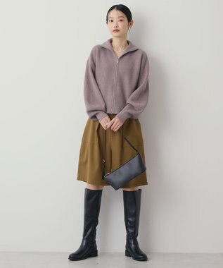 AMERICAN HOLIC ZIPハイネックカーディガン Beige