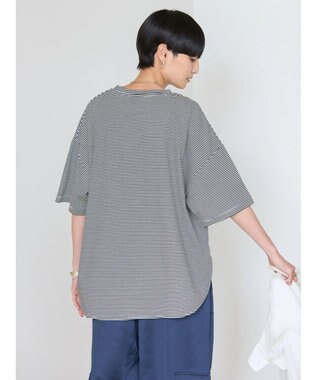 AMERICAN HOLIC 接触冷感裾ラウンドカットプルオーバー Border Black