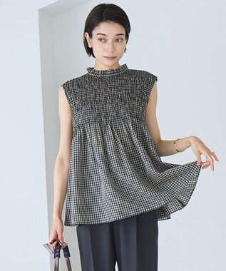 UNFILO 【WEB限定】シアーシャーリングブラウス ギンガムチェック