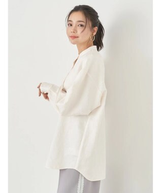 earth music&ecology フラワージャガードシャツ Ivory