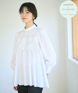 #Newans 【ANSWER for Co-Creation】ラインデザインチュニック ホワイト系